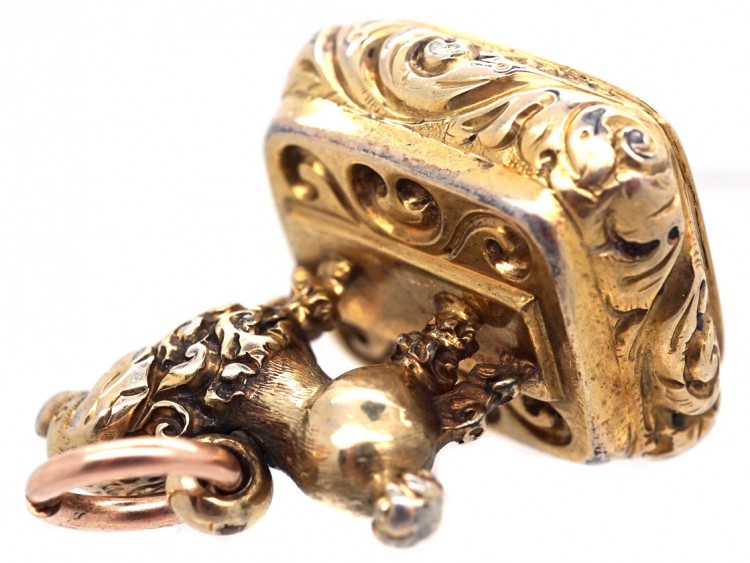 Georgian Gold Cased King Charles Spaniel Seal