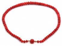 Victorian Natural Red Coral Bead Necklace