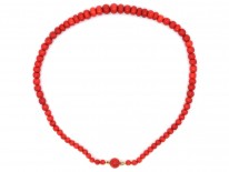 Victorian Natural Red Coral Bead Necklace