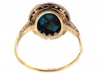 Turquoise & Diamond Oval Cluster Ring