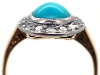 Turquoise & Diamond Oval Cluster Ring