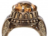 Theodor Fahrner Silver Gilt & Citrine Ring