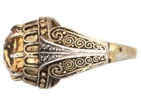 Theodor Fahrner Silver Gilt & Citrine Ring