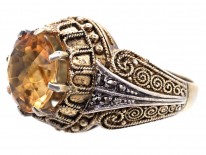 Theodor Fahrner Silver Gilt & Citrine Ring