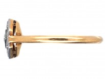 Art Deco 18ct Gold & Platinum, Emerald & Diamond Octagonal Ring