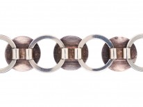 Art Deco Silver & Jade Round Links Bracelet