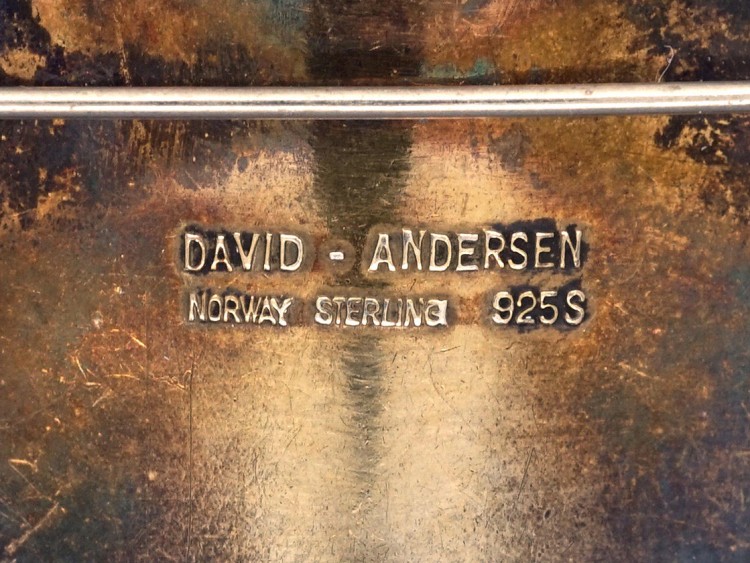 Silver ​& Blue Enamel Butterfly Brooch by David Anderson
