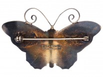 Silver ​& Blue Enamel Butterfly Brooch by David Anderson