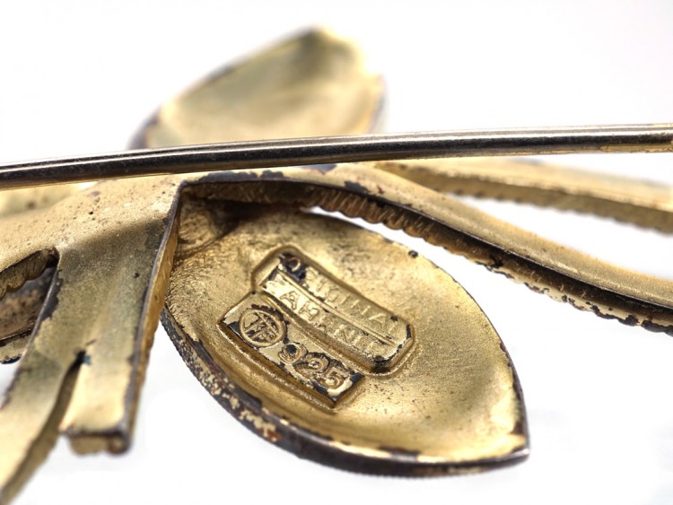 Theodor Fahrner Silver Gilt Flower Brooch