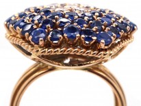 18ct Gold, Sapphire & Diamond Large Cluster Ring