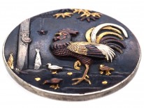 Japanese 19th Century Shakudo Brooch