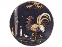 Japanese 19th Century Shakudo Brooch