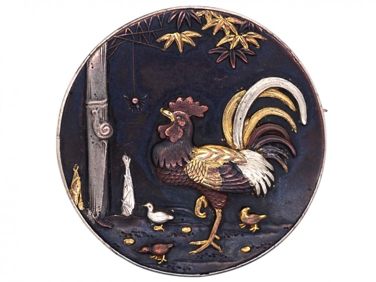 Japanese 19th Century Shakudo Brooch (797F) | The Antique