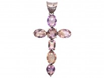 Large Silver & Gem Set Cross