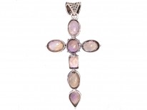 Large Silver & Gem Set Cross