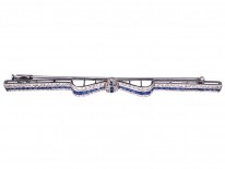 Art Deco Platinum, Sapphire & Diamond Bow Brooch