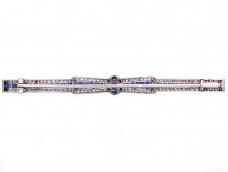 Art Deco Platinum, Sapphire & Diamond Bow Brooch