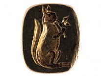 18ct Gold Hindu Monkey God Hanuman Seal With Squirrel Intaglio Base