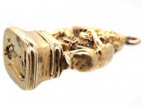 18ct Gold Hindu Monkey God Hanuman Seal With Squirrel Intaglio Base