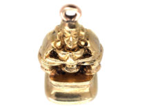 18ct Gold Hindu Monkey God Hanuman Seal With Squirrel Intaglio Base