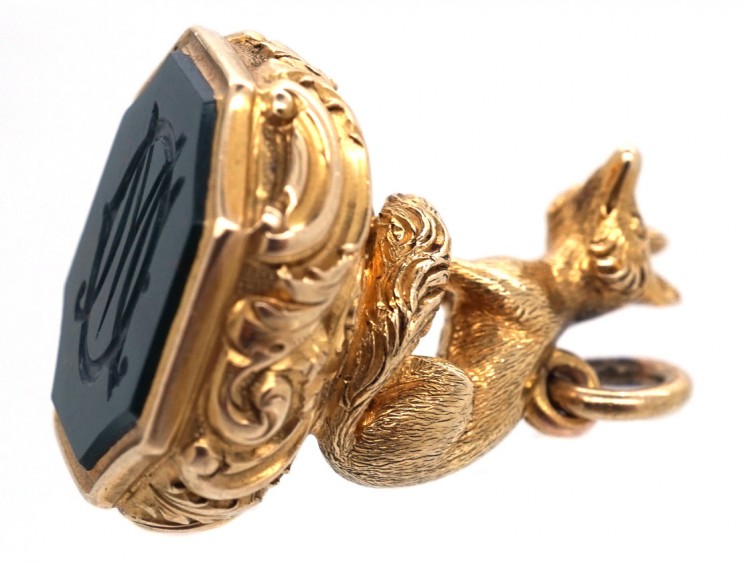 Victorian 18ct Gold Seal of a Fox