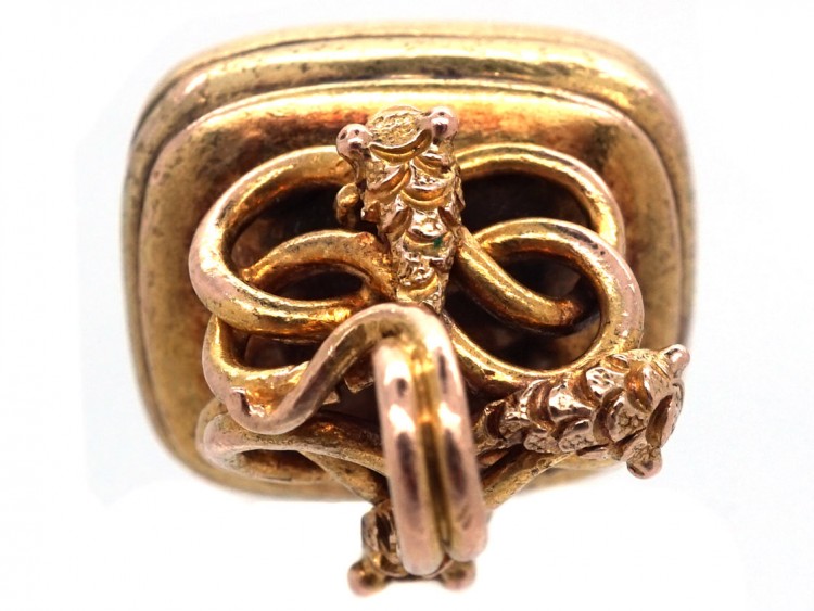 Regency 15ct Gold Three Entwined Snakes Seal