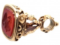 Georgian Gold Seal With Carnelian Intaglio of a Man's Head