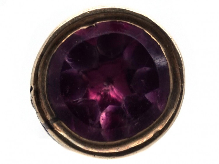 Tiny Victorian Gold Seal With Amethyst Base