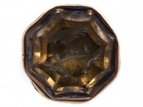 Small Regency Gold Cased Seal With Hexagonal Base