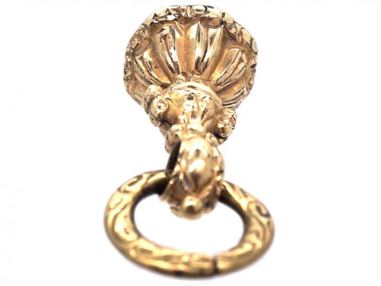 Small Regency Gold Cased Seal With Hexagonal Base