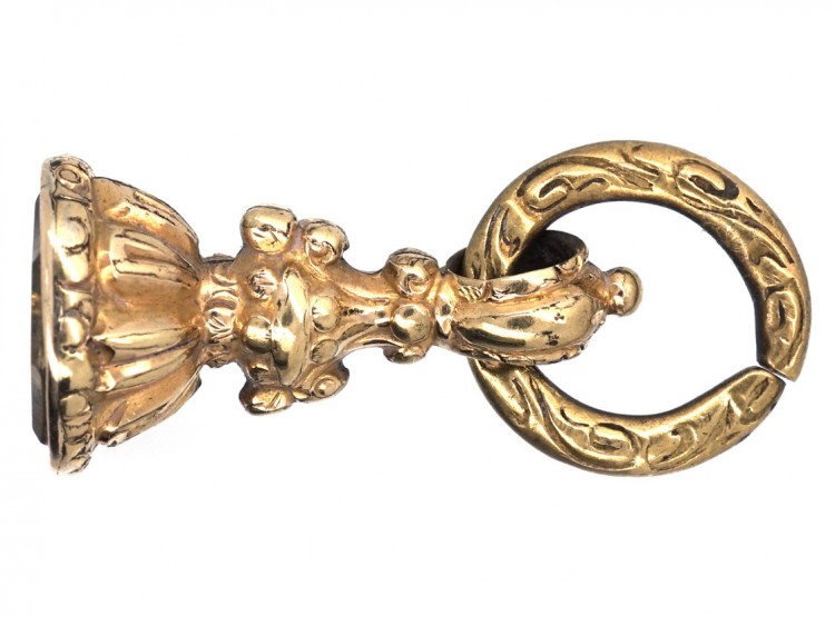 Small Regency Gold Cased Seal With Hexagonal Base