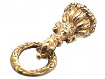 Small Regency Gold Cased Seal With Hexagonal Base