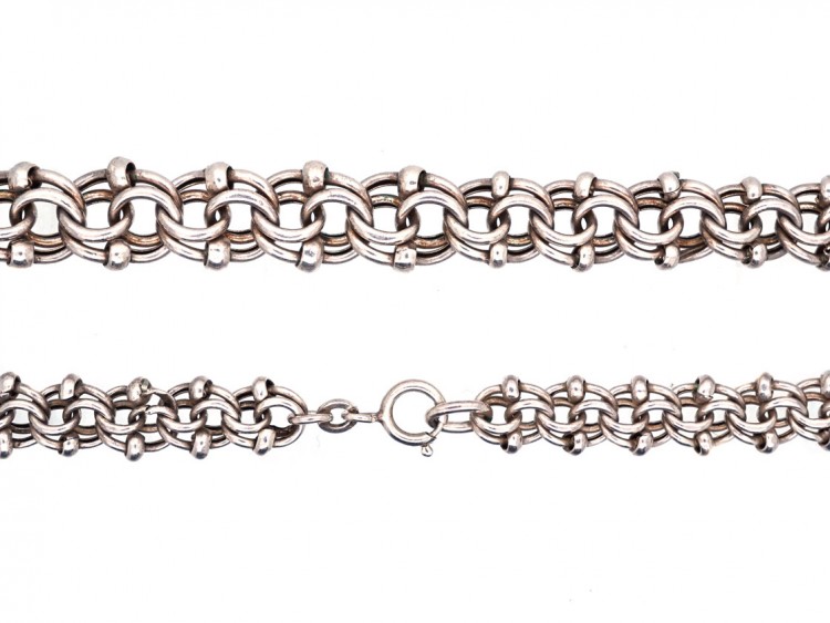 Silver Woven Link Collar