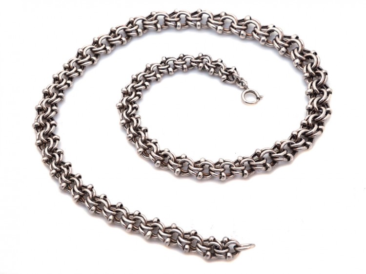 Silver Woven Link Collar