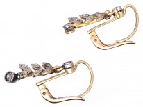 Edwardian Diamond Leaf Drop Earrings