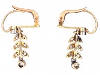 Edwardian Diamond Leaf Drop Earrings