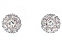 18ct White Gold Diamond Cluster Earrings