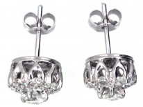 18ct White Gold Diamond Cluster Earrings