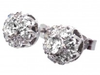 18ct White Gold Diamond Cluster Earrings