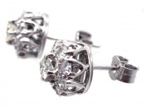 18ct White Gold Diamond Cluster Earrings