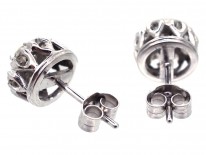 18ct White Gold Diamond Cluster Earrings