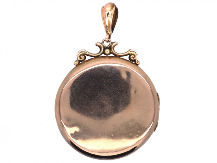 Edwardian 9ct Gold Locket with Garnet ​& Pearl Floral Detail