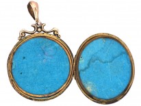 Edwardian 9ct Gold Locket with Garnet ​& Pearl Floral Detail