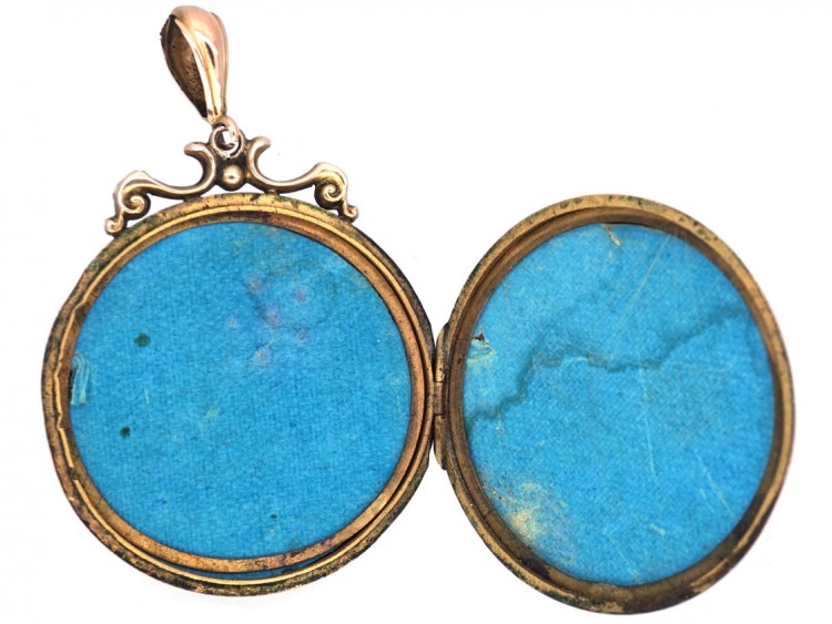 Edwardian 9ct Gold Locket with Garnet ​& Pearl Floral Detail