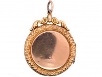 Edwardian Round 9ct Back & Front Locket with Garnet & Pearl Detail