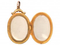 Edwardian Oval 9ct Back & Front Locket with Paste & Pearl Detail