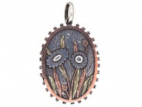 Victorian Silver & Gold Overlay Flowers Locket
