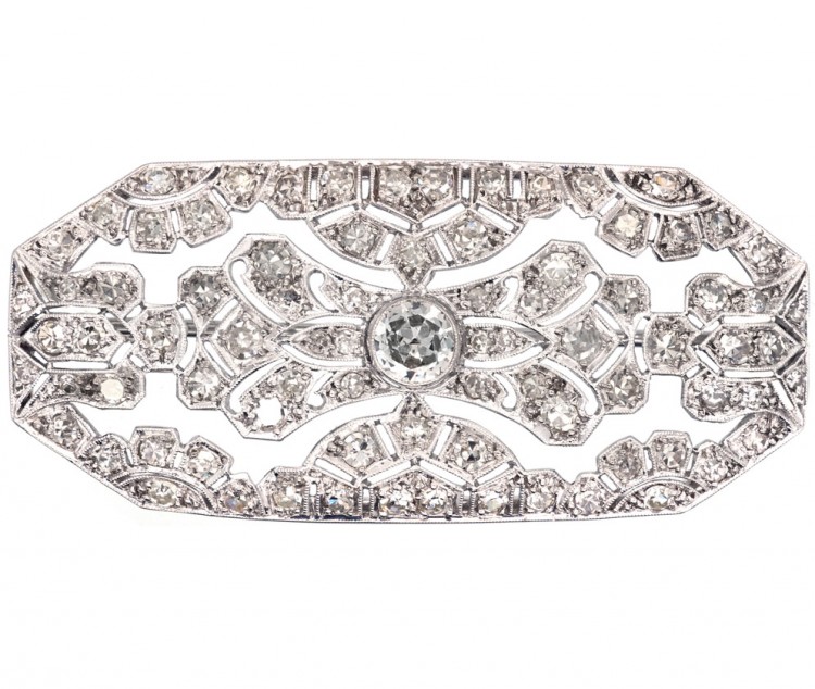 Art Deco Platinum & Diamond Brooch