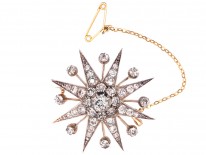 Victorian Diamond Set Star Brooch / Pendant