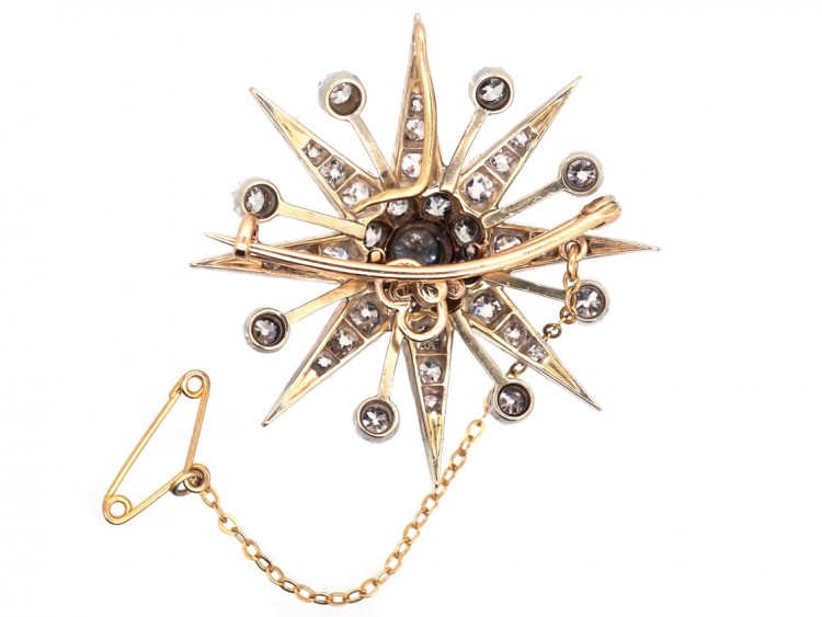 Victorian Diamond Set Star Brooch / Pendant